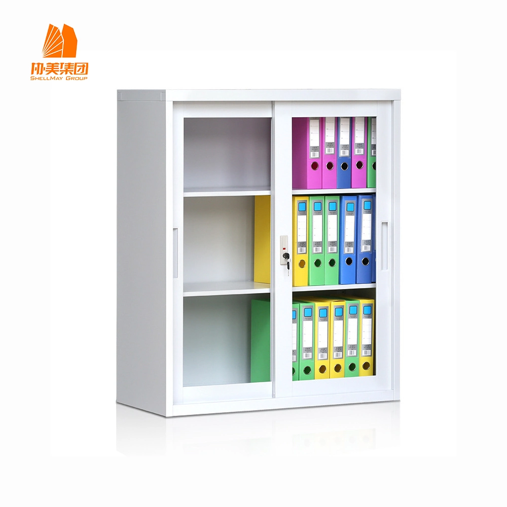 Office Filing Cabinet Metal Storage Glass Slider