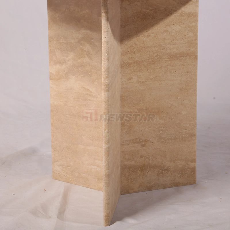 Living Room Furniture Marble Stone Square Travertine Side Table Nordic Console Marble Coffee Table