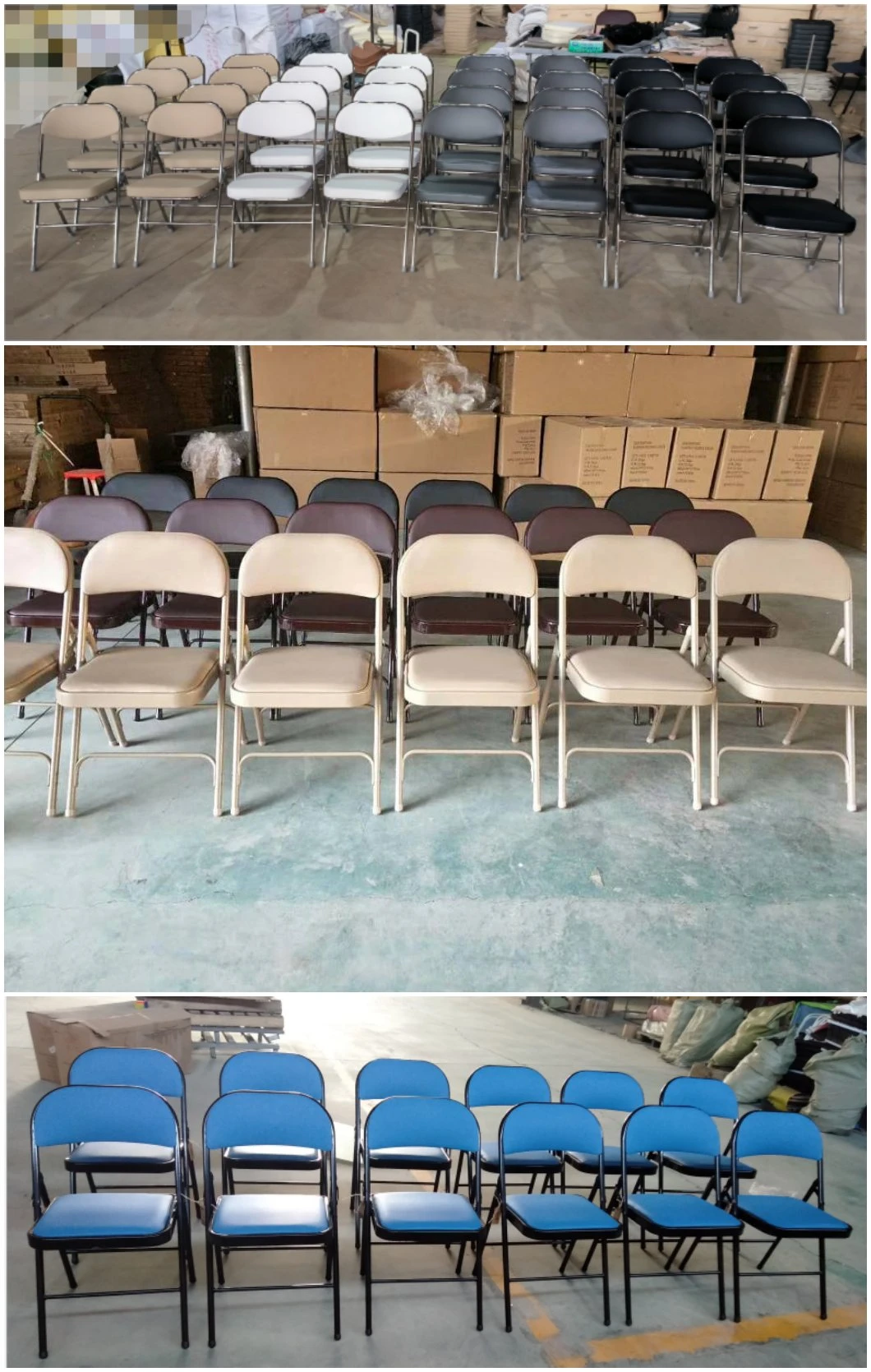 Wholesale Commercial Indoor Foldable Folding Chair/Conference Chair/ Black PU Leather Metal Chair Price for Conference/Banquet/Office/Visitor/Catering Furniture